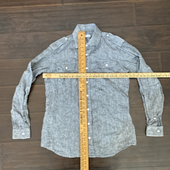 Gaetano Aloisio men’s button up gray shirt Size USA M slim - Picture 4 of 6